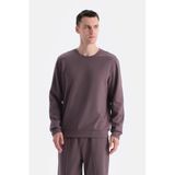 Dagi Erkek Scuba Bisiklet Yaka Sweatshirt, Modal, Açık Kahve, L, 329