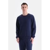Dagi Erkek Scuba Bisiklet Yaka Sweatshirt, Modal, Lacivert, L