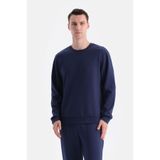 Dagi Erkek Scuba Bisiklet Yaka Sweatshirt, Modal, Lacivert, XL