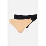 Dagi Kadın 5127Kc 2'li Modal Brief Külot, Örme, Siyah/ten, 2XL, Siyah-Ten, 660