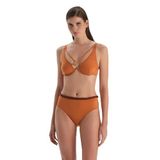 Dagi Kadın Balenli Bikini Üst, Örme, Açık Kahve, 36