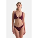 Dagi Kadın Brazilian Alt Örme Bordo Bikini