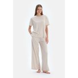 Dagi Kadın Cepli Basic Modal Pantolon, Örme, Krem, M