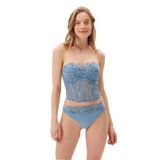 Dagi Kadın Dantel Detaylı Brazilian Külot, Örme, Mavi, XL