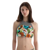 Dagi Kadın Halter Yaka Bikini Üst, Örme, Çok Renkli, 40