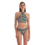 Dagi Kadın Halter Yaka Bikini Üst, Örme, Kiremit/ Mavi, 40