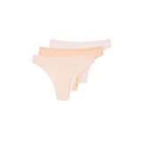 Dagi Kadın Kadın 3'lü Desenli Brazilian Külot, Süprem, Örme, Açık Somon/ Soft Pembe, L