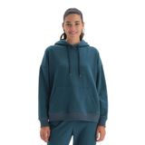 Dagi Kadın Kapüşonlu Önde Cep Detaylı Sweatshirt Pamuklu Petrol