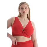 Dagi Kadın Korseli Toparlayıcı Bikini Üst, Örme, Kırmızı, 42