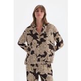 Dagi Kadın Metraj Baskılı Dokuma Gömlek Pijama, Viskon, Dokuma, Çok Renkli, 38