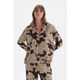 Dagi Kadın Metraj Baskılı Dokuma Gömlek Pijama, Viskon, Dokuma, Çok Renkli, 40