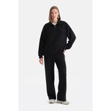 Dagi Kadın Modal Bol Paça Pantolon L Regular Fit Polyester Kumaş ile Casual Stil - Siyah