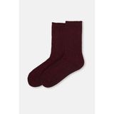 Dagi Kadın Örgü Desenli Cosy Çorap - Bordo