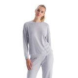 Dagi Kadın Örgü Detaylı Bisiklet Yaka Sweatshirt Örme Gri