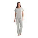 Dagi Kadın Pijama Takımı, Ada Çayı, Basic Penye Modal, Tişört Pantolon, M Beden