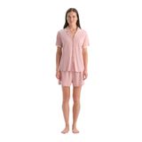 Dagi Kadın Pijama Takımı, Kısa Kollu, Pamuk Modal, Açık Pembe, S Beden