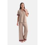 Dagi Kadın Pijama Takımı, Multicolor Geometrik Desenli, Pamuk Modal, S Beden