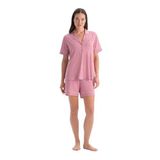 Dagi Kadın Pijama Takımı, Pamuk Modal, Biyeli Gömlek Şort, Pembe, M Beden