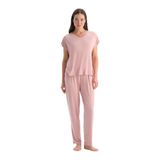 Dagi Kadın Pijama Takımı, V Yaka, Viskon, Açık Pembe, L Beden
