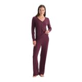 Dagi Kadın Pijama Takımı, Viskon Kaşkorse, Mürdüm, L Beden