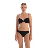 Dagi Kadın Premium Dantelli Ve Lastik Detaylı Thong Külot, Örme, Siyah, XL