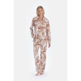 Dagi Kadın Şal Desenli Penye Modal Gömlek Pantolon Pijama Takımı, Örme, Açık Pembe, L