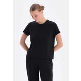 Dagi Kadın Soft Touch Basic Tişört, Viskon, Örme, Siyah, L