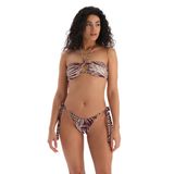 Dagi Kadın Straplez Bikini Üst, Örme, Bordo/ Ekru, 42