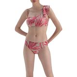 Dagi Kadın Tek Omuz Volanlı Bikini Üst, Örme, Fuşya / Gri, 36