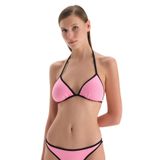 Dagi Kadın Üçgen Küçük Bikini Üst, Örme, Siyah/ Pembe, L-XL
