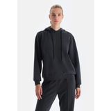 Dagi Kadın Uzun Kollu Kapüşonlu Basic Modal Sweatshirt Örme Lacivert