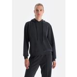 Dagi Kadın Uzun Kollu Kapüşonlu Basic Modal Sweatshirt, Örme, Siyah, M, 366