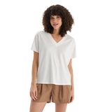 Dagi Kadın V Yaka Kısa Kollu Tişört, Viskon, Örme, Ekru, 2XL
