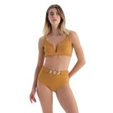 Dagi Kadın Yüksek Bel Bikini Alt, Örme, Hardal, 36