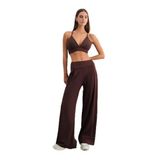 Dagi Koyu Kahve Bol Paça Pile Detaylı Spor Pantolon, M, 26SW15496BB, Koyu Kahve, Kadın