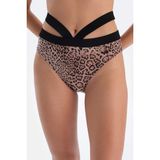 Dagi Leopar Baskılı Slip Bikini Altı, 36, 24SW81006ST, Kahverengi, Kadın - 0 - 1 Yaş - 0 Siyah
