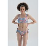 Dagi Pembe-Mavi Bağcıklı Bikini Alt - 42 - Pembe - Mavi