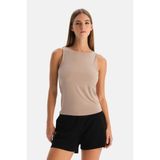 Dagi Sütlü Kahve Halter Yaka Basic Modal Atlet - XS