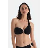 Dagi Tek Omuz Bikini Üst Örme Siyah