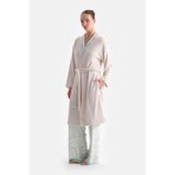 Dagi Uzun Kollu Şönil Örme Sabahlık, L-XL, 25WW11482BB, Ekru, kadın