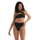 Dagi Yüksek Bel Bikini Alt, 36, 23SW81064ST, Siyah, Kadın