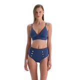 Dagi Yüksek Bel Bikini Altı, 36, 24SW81103ST, Indigo, Kadın
