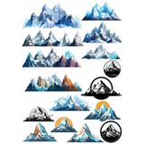 Dağlar Sticker Set 16 Parça Telefon, Tablet, Defter, Laptop Sticker