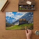 Dağların Arasındaki Kulübe Ev Tasarımı 240 Parça Ahşap Puzzle Ahşap Kutuda MP06790