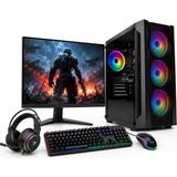 Dagmor I5 3470 16 GB 256GB M2+500GB 4gb VGA 24.5' Ekran +Klavye+Mouse+Kulaklık Pc Kasa - Siyah - 24.5 inç