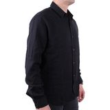 Dagoster DMG23-129627 Siyah Günlük Normal Kalıp Uzun Kol Erkek Gömlek - 2XL