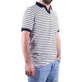 Dagoster DMG23-231237 Beyaz Lacivert Günlük Çizgili Polo Yaka Erkek Tişört BEYAZ LACİVERT XL