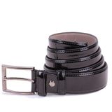 Dagoster DMK26-301 Siyah Rugan 3,5 cm Suni Deri Erkek Kemer SİYAH RUGAN