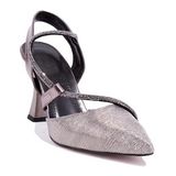 Dagoster DZA07-396155 Platin Abiye Kadın Topuklu Ayakkabı