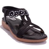 Dagoster DZA07-74172497BB Siyah Günlük Ortopedik Kadın sandalet